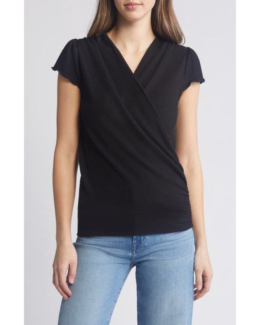 Loveappella Texture Wrap Front Top