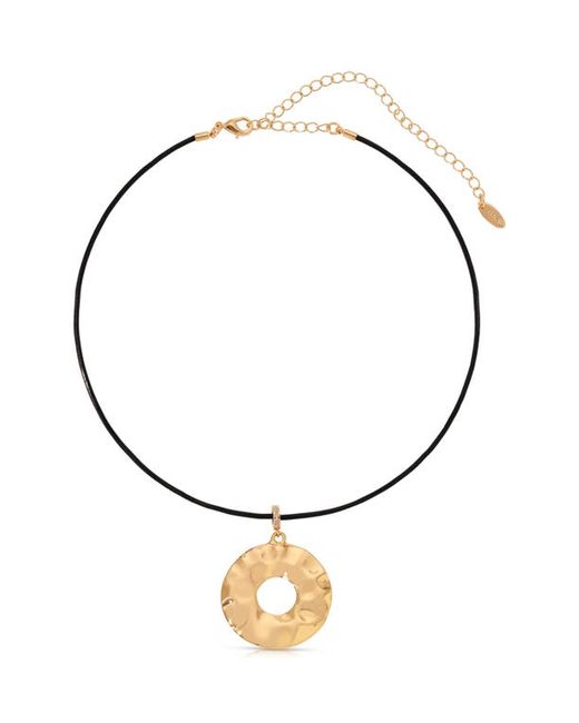 Ettika Hammered Circle Choker Necklace