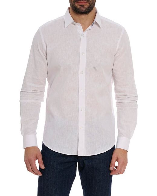 Robert Graham Palmer Tailored Fit Linen Blend Button-Up Shirt