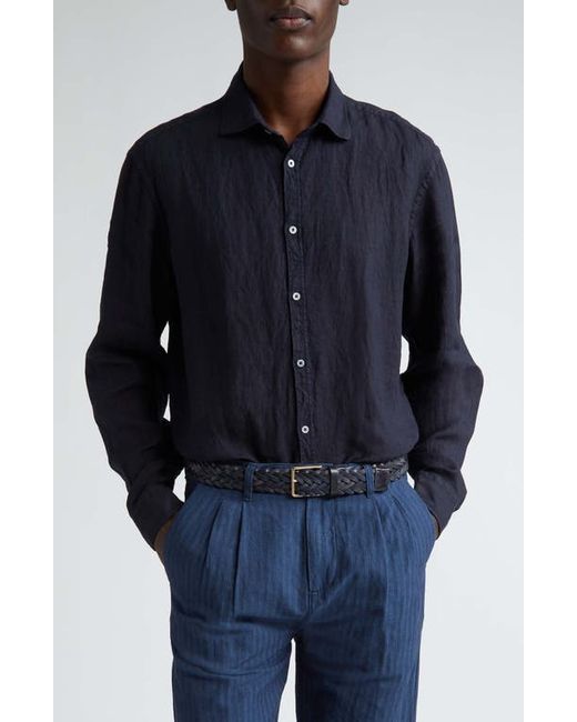 Massimo Alba Canary Cotton Voile Button-Up Shirt