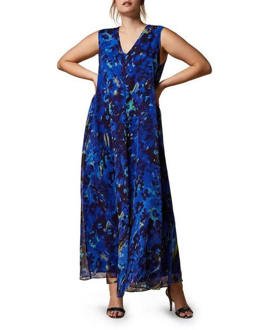 Marina Rinaldi Floral Silk Midi Dress