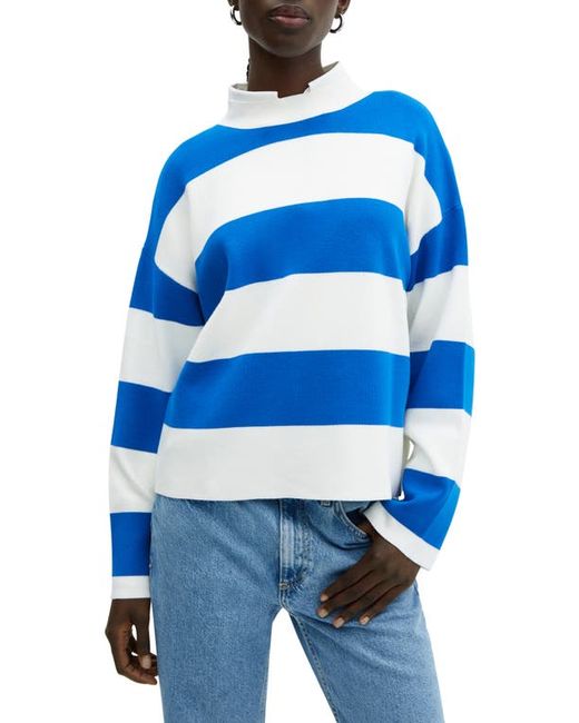 Mango Stripe Funnel Neck Sweater