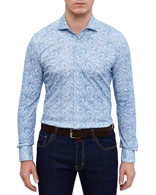 Emanuel Berg 4Flex Modern Fit Print Knit Button-Up Shirt
