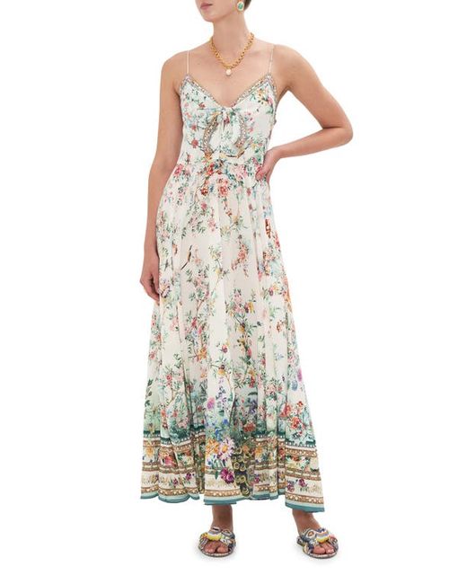 Camilla Floral Mixed Print Silk Maxi Dress
