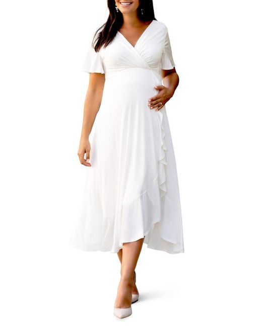 Tiffany Rose Waterfall Faux Wrap Midi Maternity Dress