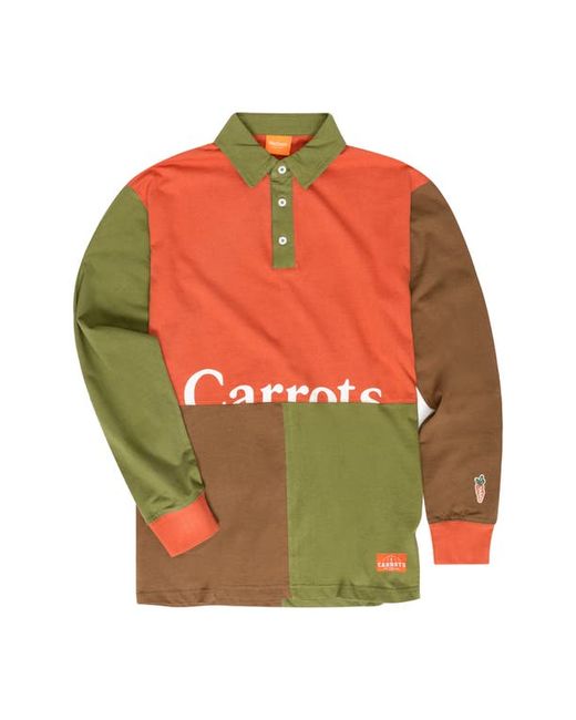 Carrots By Anwar Carrots Colorblock Wordmark Logo Long Sleeve Graphic Rugby Polo