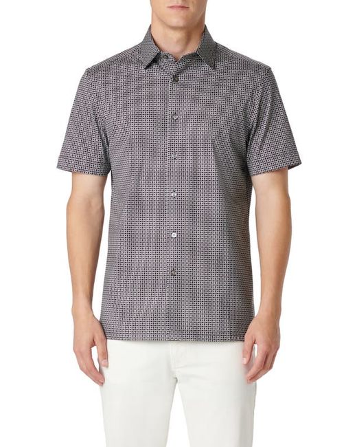 Bugatchi Milo OoohCotton Chain Link Print Short Sleeve Button-Up Shirt