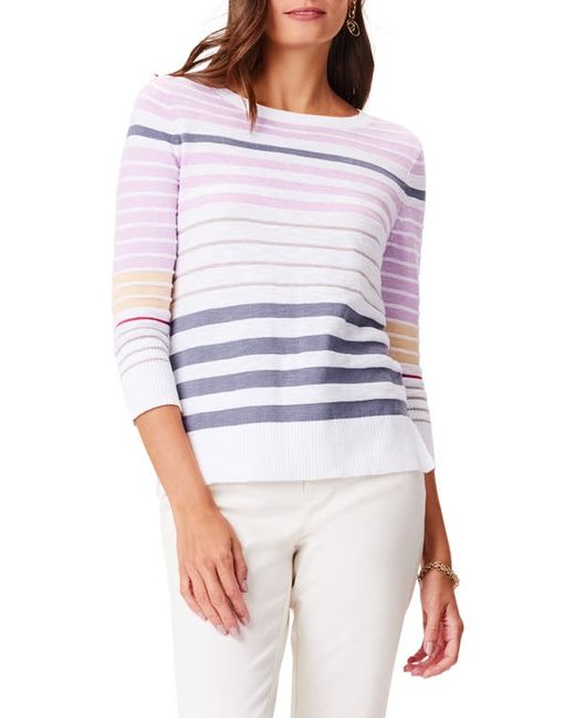 Nic+Zoe Slate Stripe Cotton Blend Sweater