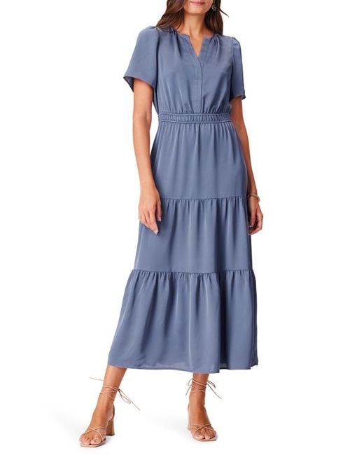 Nic+Zoe Daydream Short Sleeve Tiered Maxi Dress