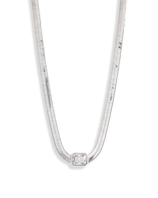 Nordstrom Cubic Zirconia Station Snake Chain Necklace