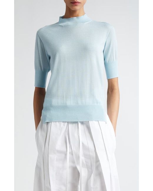 Jil Sander Seamless Short Sleeve Cashmere Wool Silk Sweater
