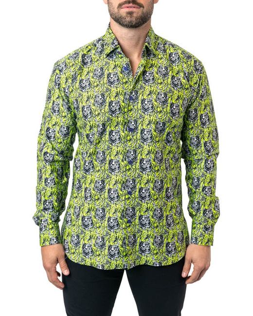 Maceoo Fibonacci Jungle Cotton Button-Up Shirt