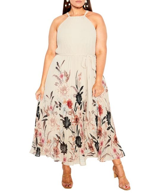 City Chic Rebecca Floral Belted Maxi Dress