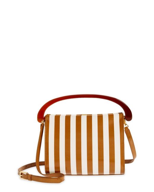 Dries Van Noten Boxed Stripe Leather Top Handle Bag