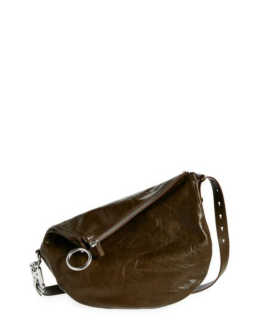 Burberry Medium Knight Asymmetric Crinkle Leather Shoulder Bag