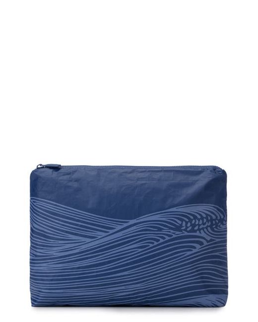 Aloha Collection Medium Water Resistant Tyvek Zip Pouch Current On Navy