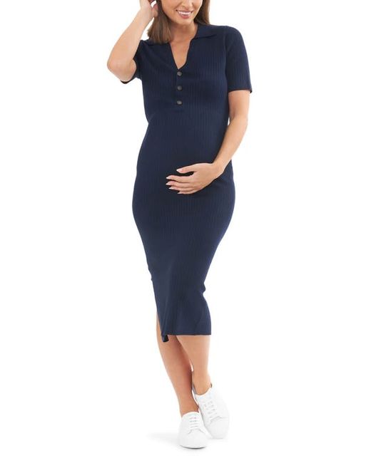 Ripe Maternity Maddy Rib Maternity/Nursing Polo Dress