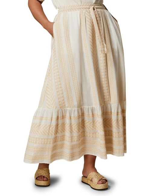 Marina Rinaldi Ribes Mixed Print Cotton Jacquard Skirt