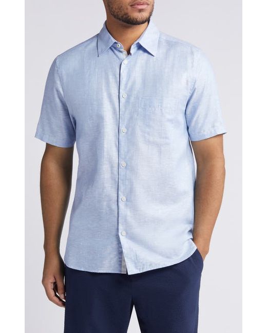 Ted Baker London Palomas Regular Fit Short Sleeve Linen Cotton Button-Up Shirt