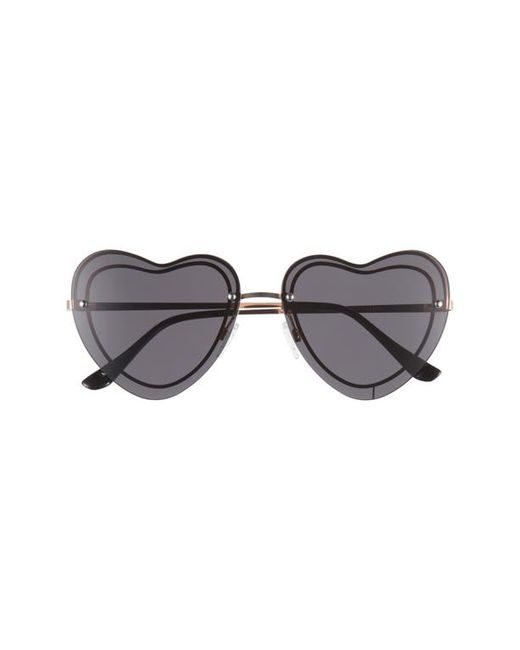 Bp. BP. 63mm Oversize Double Heart Sunglasses Gold Black