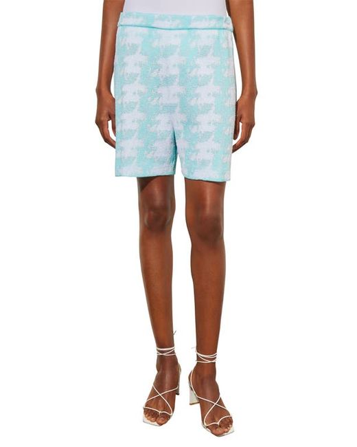 Ming Wang Houndstooth Pattern Knit Bermuda Shorts Oceanfront