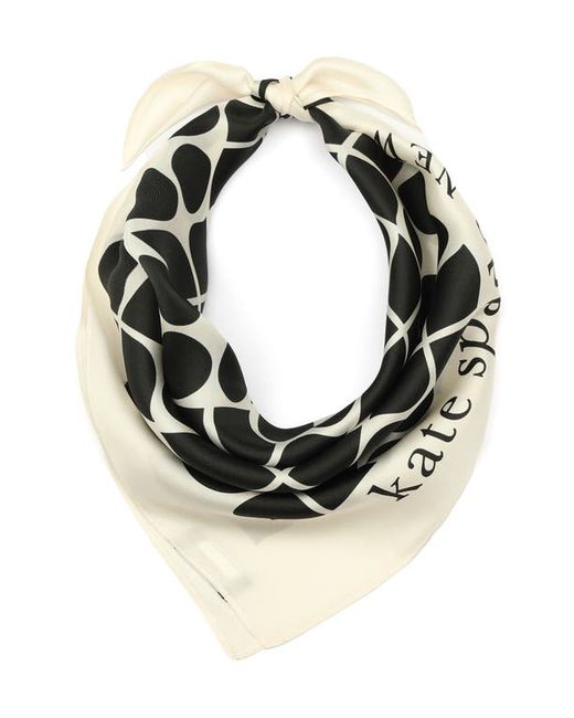 Kate Spade New York noel silk bandana scarf Cream/Black