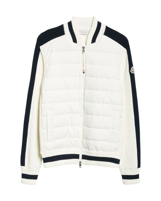 Moncler Cotton Knit Quilted Down Cardigan