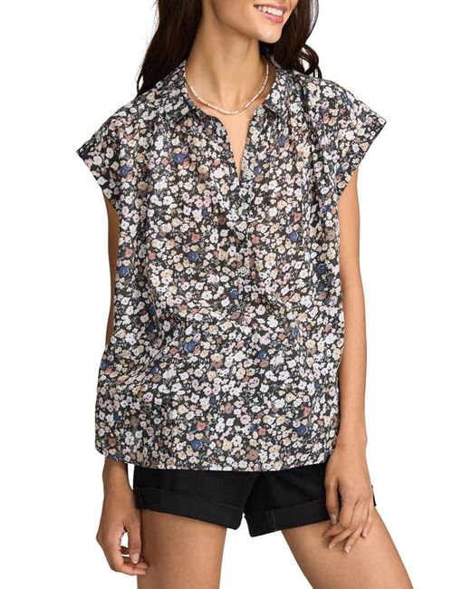 Lucky Brand Floral Cotton Popover Top