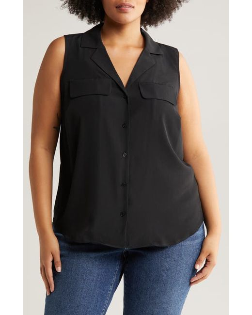 Court & Rowe Collared Button Front Sleeveless Shirt