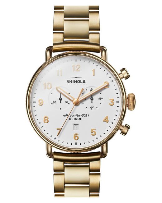 Shinola Canfield Bracelet Chronograph Watch 43mm