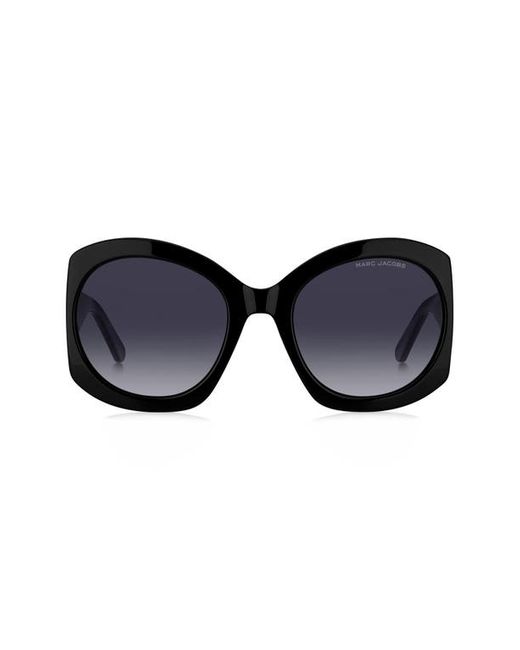Marc Jacobs 56mm Gradient Rectangular Sunglasses Black Gold/Grey Shaded