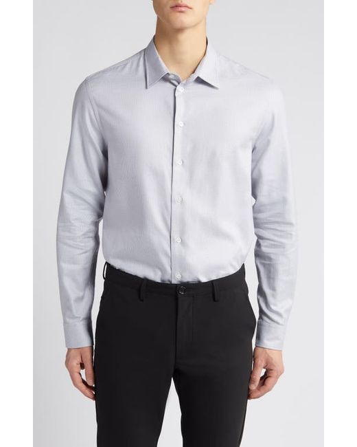 Emporio Armani Micro Check Cotton Button-Up Shirt