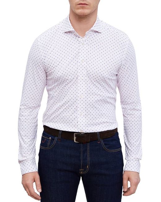 Emanuel Berg 4Flex Modern Fit Floral Knit Button-Up Shirt