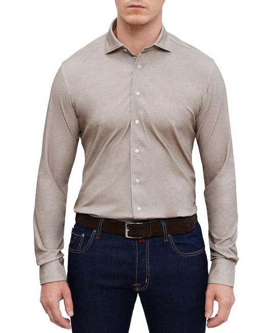 Emanuel Berg 4Flex Modern Fit Knit Button-Up Shirt