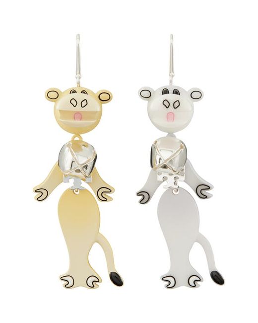 Tory Burch Cow Mismatched Drop Earrings