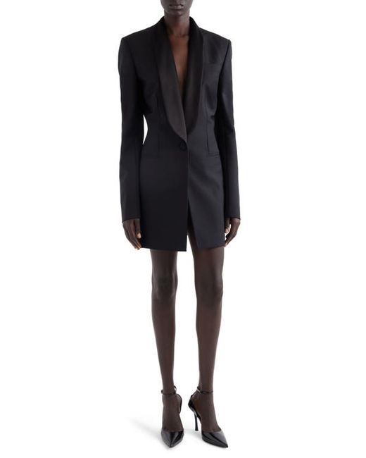 Givenchy Drape Tux Wool Mohair Long Sleeve Blazer Minidress
