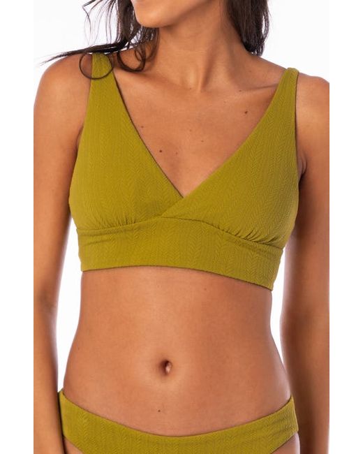 Maaji Engraved Leaves Julie Reversible Bikini Top