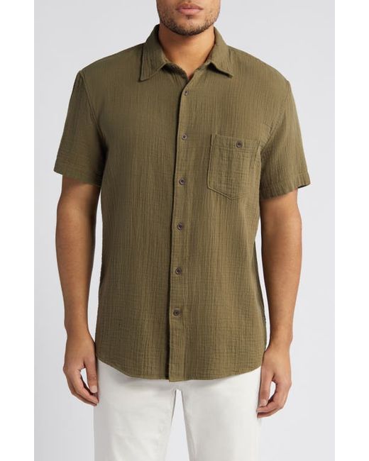 Treasure & Bond Cotton Gauze Short Sleeve Button-Up Shirt