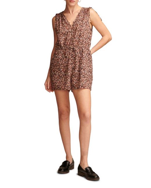 Lucky Brand Floral Print Cinched Sleeveless Cotton Romper
