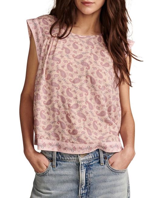 Lucky Brand Floral Print High-Low Top