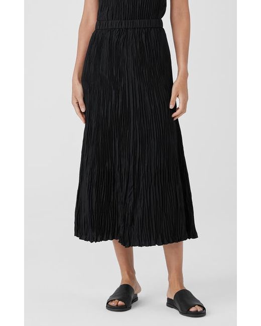 Eileen Fisher Pleated Silk Midi Skirt