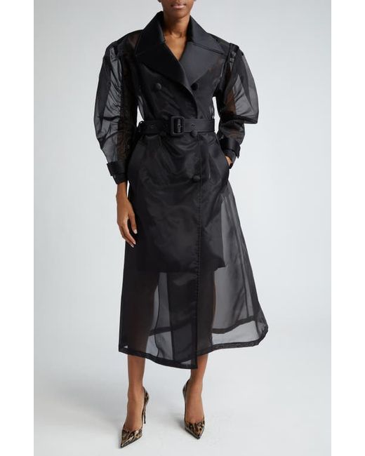 Dolce & Gabbana Puff Sleeve Sheer Trench Coat