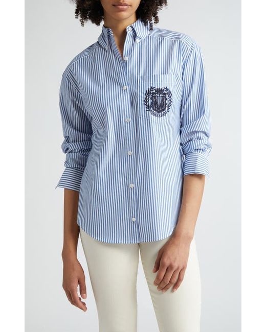 Veronica Beard Daroda Stripe Cotton Poplin Button-Up Shirt