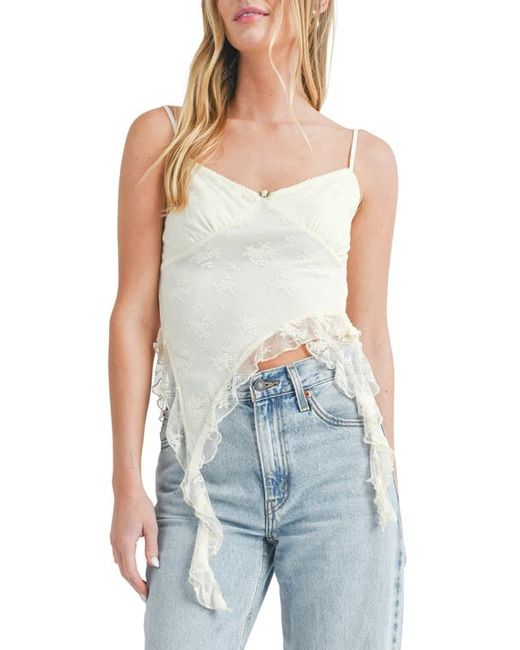 All In Favor Seaweed Embroidery Asymmetric Camisole