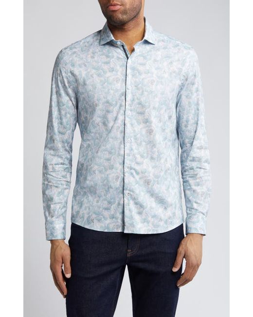 Stone Rose Floral Stretch Button-Up Shirt