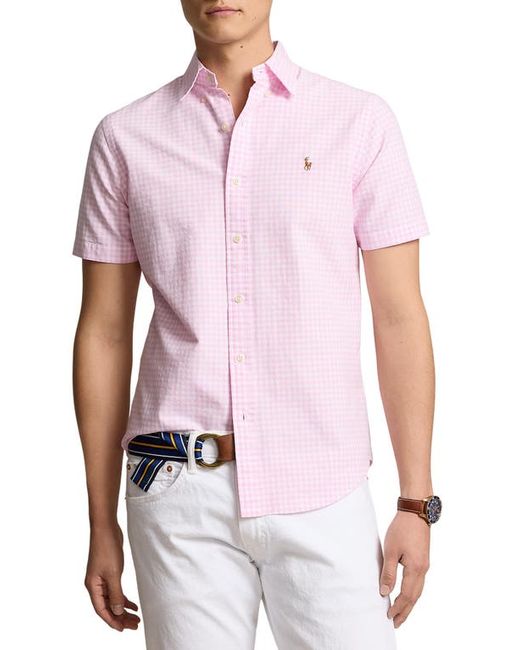 Polo Ralph Lauren Check Cotton Short Sleeve Button-Down Shirt White