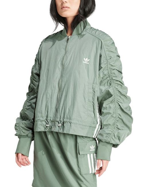 Adidas Originals Oversize Ruched Sleeve Bomber Jacket