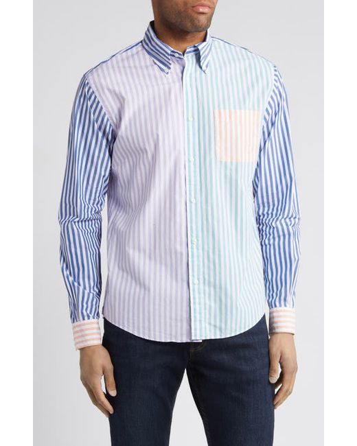 Brooks Brothers Stripe Colorblock Button-Down Shirt