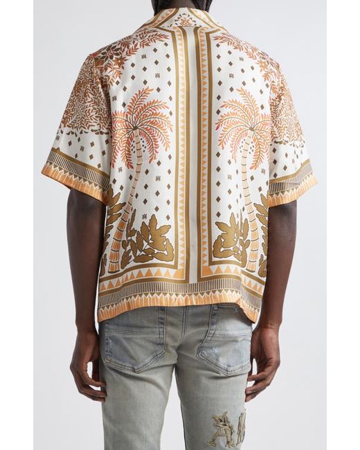 Amiri Palm Tree Silk Bowling Shirt