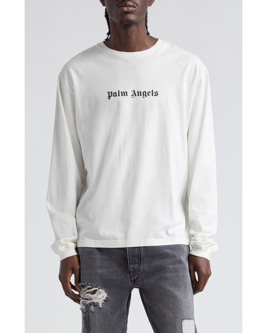 Palm Angels Logo Long Sleeve Cotton Graphic T-Shirt